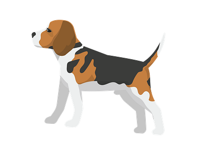 Tri Colored Side View Beagle Vector