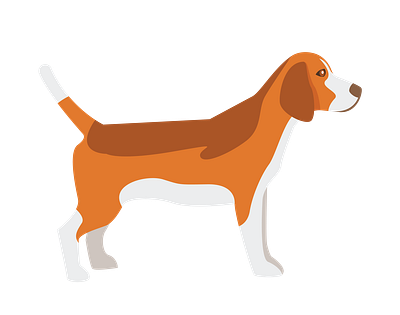 Orange and White Side View Beagle Vector animal vector design graphic design illustration illustrator file illustrator png logo svg file format vector art