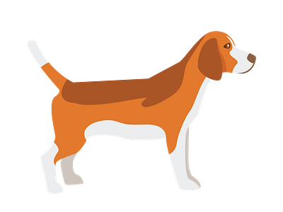 Orange and White Side View Beagle Vector