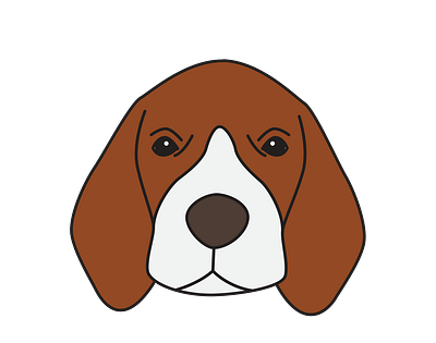 Brown and White Beagle Face Vector animal vector design graphic design illustration illustrator file illustrator png svg document vector art