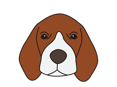 Brown and White Beagle Face Vector