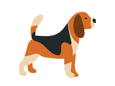 Side View Beagle Dog Vector