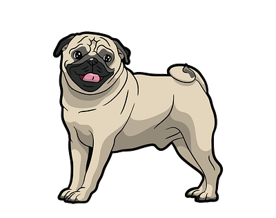 Adorable Groovy Pug Dog Vector File animal vector design graphic design illustration illustrator file illustrator png svg document vector art