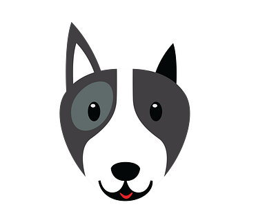 Cute Bull Terrier Face Vector