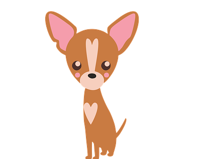 Pink Ears Hearted Chihuahua Dog Vector animal vector graphic design illustrator file illustrator png svg format vector art