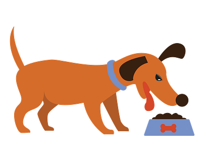 Dachshund Dog Chowing Down Vector