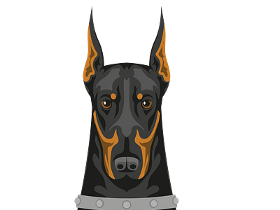 Menacing Doberman Dog Vector