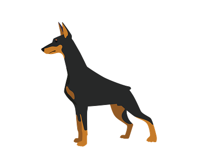 Doberman Dog Left Side View Vector animal vector design eps format graphic design illustration illustrator file illustrator png logo vector art
