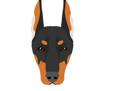 Fierce Doberman Dog Face Vector animal vector design graphic design illustration illustrator file illustrator png svg format vector art