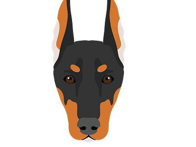 Fierce Doberman Dog Face Vector