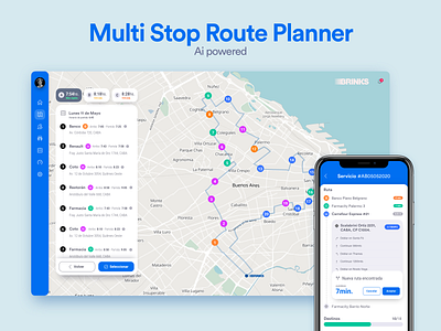 Multi Stop Route Planner design mobile ui ux website