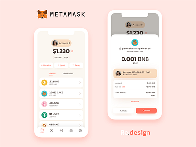 Metamask Re.design Concept binance bitcoin crypto crypto wallet cryptocurrency metamask mobile ui ui design uidesign ux ux design