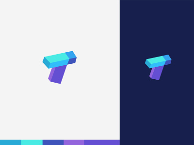 Isometric T Letter logo