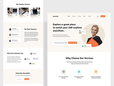 Learnish Landing Page Design