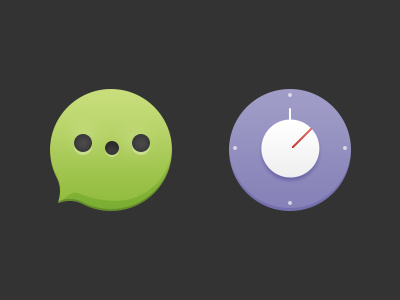 Msg and Time face flat icon message subtle theme time