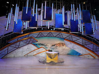 NBC PyeongChang Winter Olympics Studio A c4d cinema4d news olympics scenicdesign setdesign