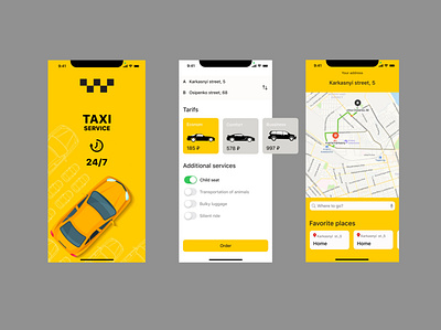 Taxi app app design graphic design ui