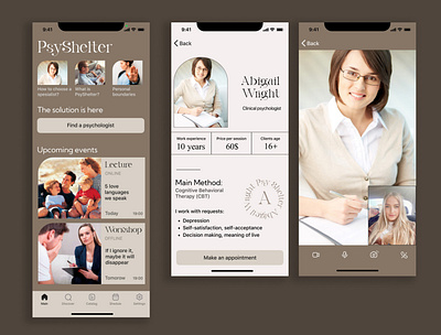 app for psychologists app appuxui design graphic design interface ui