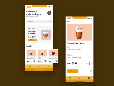 Coffee app app appuxui design graphic design interface ui