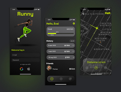 Runny app app appuxui branding design graphic design interface ui