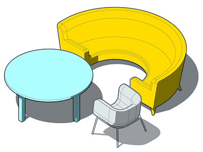 Furniture illustration isometric