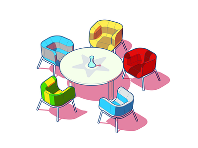 Furniture illustration isometric