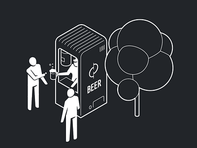 stickmen beer illustration isometric