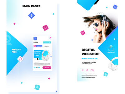 Shot: Digital webshop app presentation digital webshop mobile application online store product design uiux