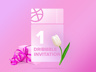 One Dribbble Invitation branding dribbble invite pink design