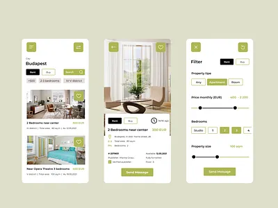 Real Estate Mobile app mobile apps mobile design mobile service mustard color product design real estaet mobile application rent service