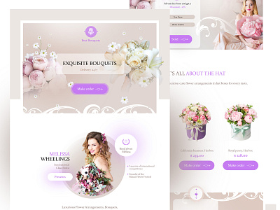Landing Page for Flowers and Gift delivery banner branding delivery design digital flowers gift graphic design identity landing landing page logo luxury style marketing photoshop promo design prototyping smm web design website