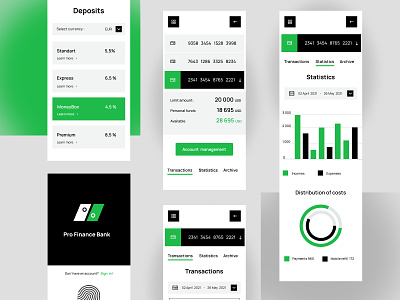 Mobile app design. Online banking service.