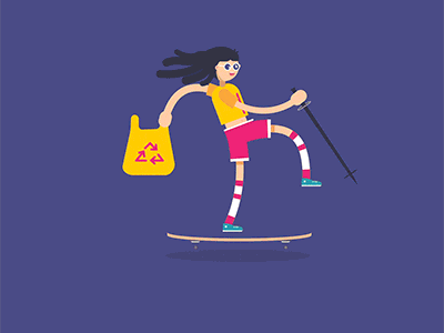 Eco Skater animation design flat illustration vector