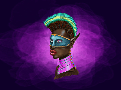 Mohicano african afro concept concept art face face paint girl illustration mohican painting portratit warrior water color woman