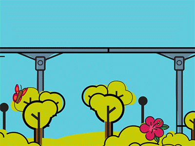 Monorail animation branding design flat illustration illustrator loop loop animation monorail motiongraphics nature vector