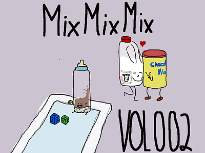 MixMixMix vol 002 album art branding cartoon chocolate milk gimp illustration