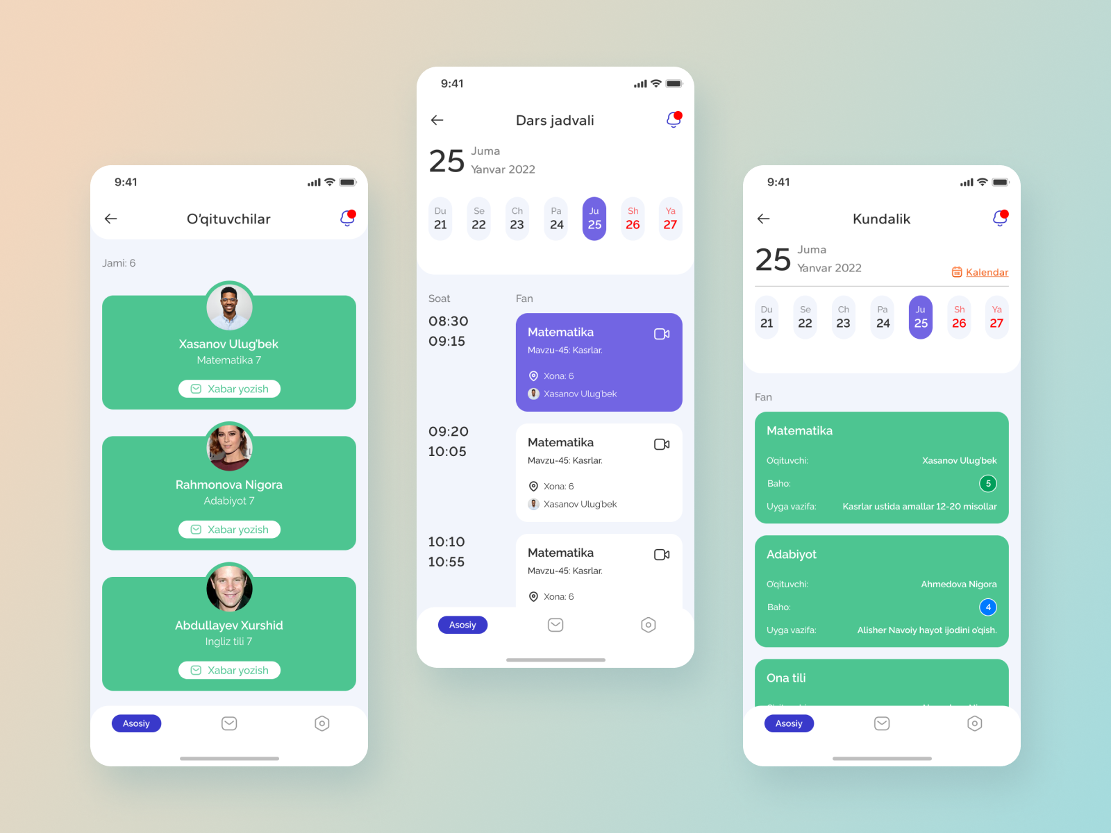 Mobile App for school by Umidbek Sharifov on Dribbble