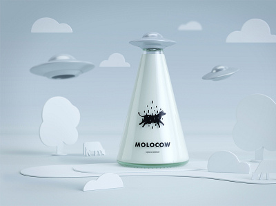 Molocow bottle concept milk molocow packaging ufo