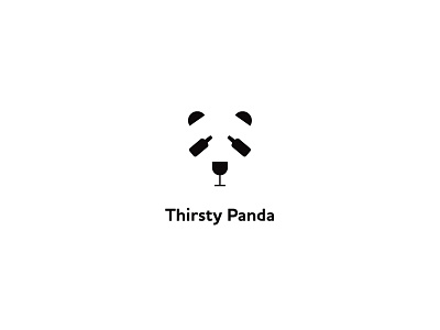 Thirsty panda blackandwhite bottle drink glass panda thirsty