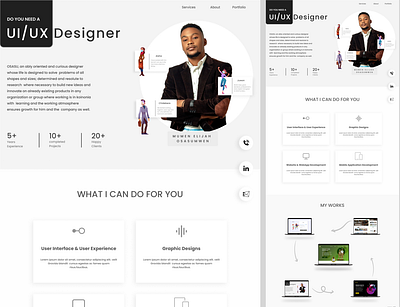 UI/UX Portfolio 3d branding design designs illustration portfolio resume single webpage ui uiux webpage website