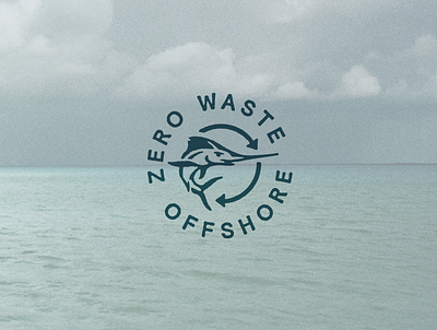Zero Waste Offshore badge brand branding fishing icon identity logo mark marlin outdoor zero waste