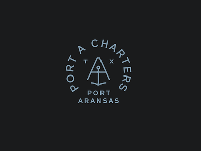 Port A Charters anchor brand branding design fishing identity logo mark
