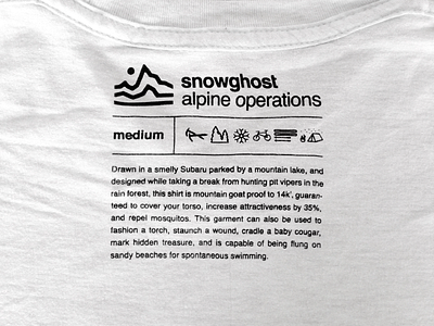 Snowghost Tee Tag clothing logo outdoors shirt tag tee