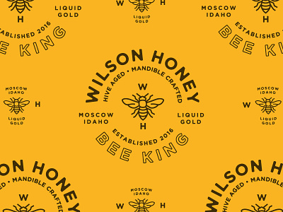 More Wilson Honey badge bee branding gold honey king liquid logo shirt tee wilson