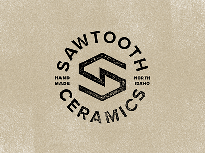 Sawtooth Ceramics Final branding ceramics hand icon idaho logo made north sawtooth stamp