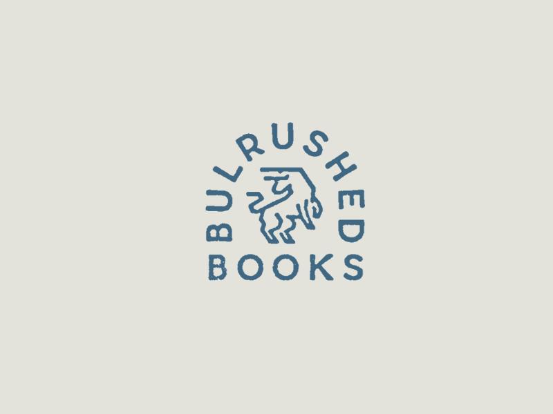 Bulrushed Books books branding bull bulrushes icon logo