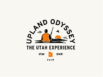 Upland Odyssey adventure badge bird branding hunter hunting logo odyssey outdoor resources upland utah