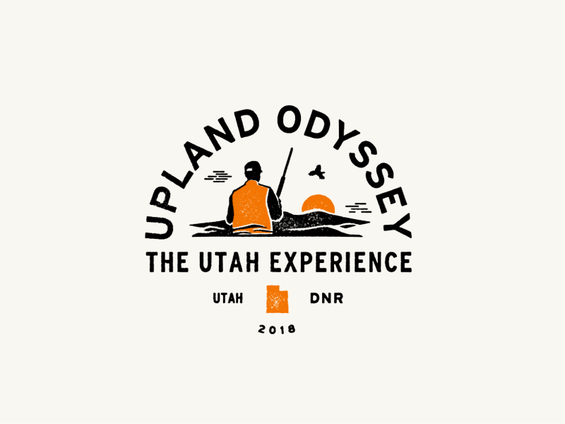 Upland Odyssey badge logo branding upland odyssey bird hunting utah outdoor adventure hunter resources