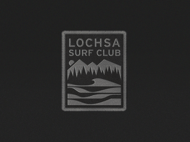 Lochsa Surf Club embroidery mountain trees wave design logo patch surfing river club surf lochsa