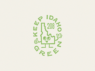 Keep Idaho Green green illustration sticker tee shirt